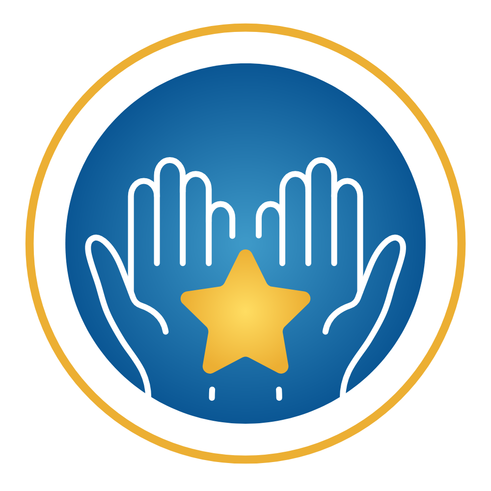 hands holding a star